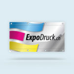 ExpoDruck Stoffbanner XL im Querformat mit Ösen Kanten gesäumt druck bedruckt