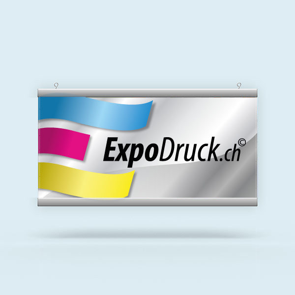 ExpoDruck Stoffhänger XL mit Alu-Kederprofil Querformat gesäumt druck gedruckt