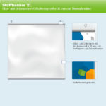 ExpoDruck Stoffhänger XL mit Alu-Kederprofil Querformat gesäumt skizze