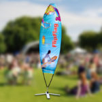 ExpoDruck FlipFlag Surfer Beachfahne Eventfahne Druck Fahnendruck Event Fahnen