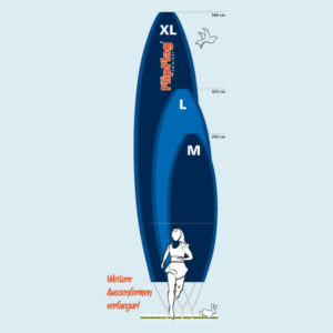 ExpoDruck FlipFlag Shape grössen surfer